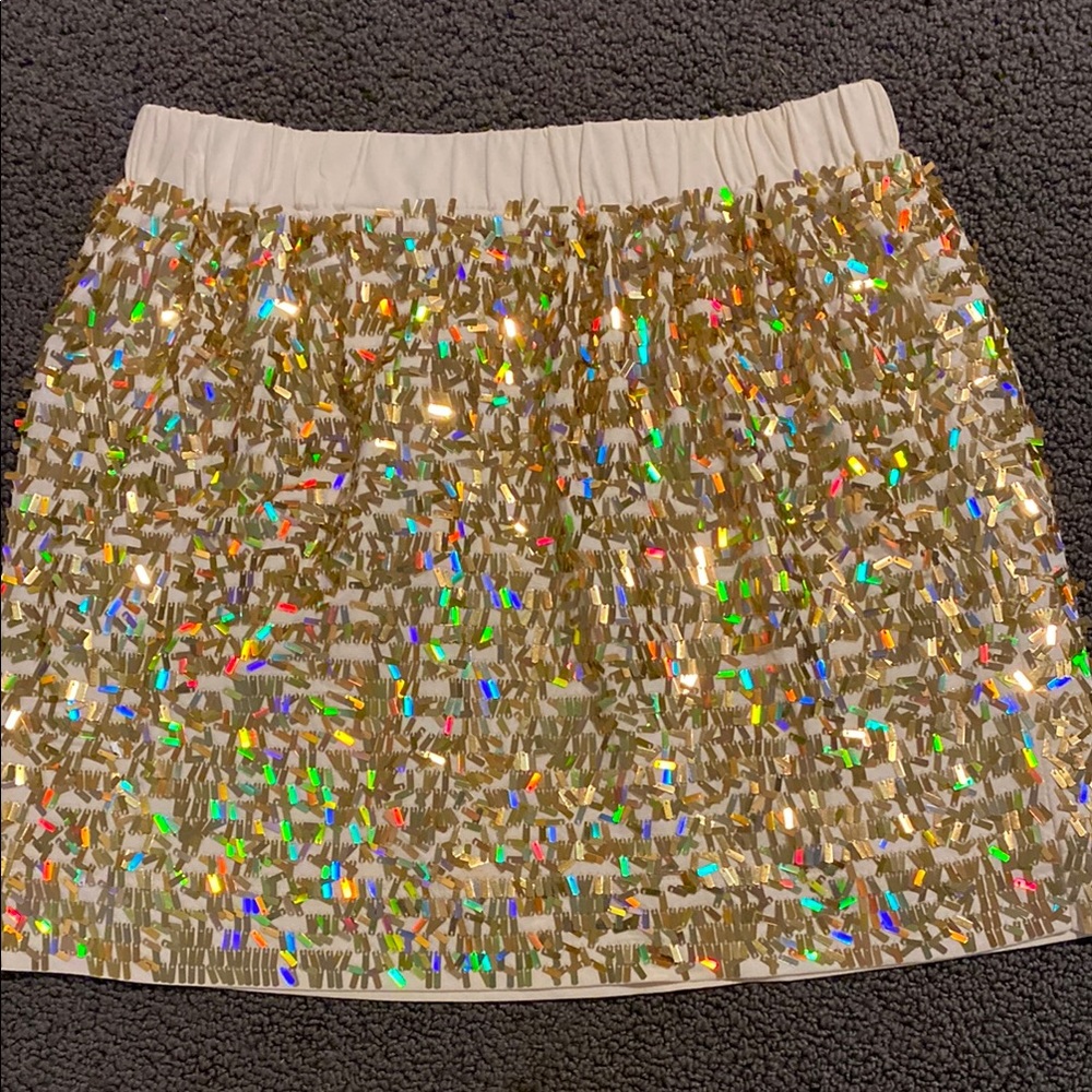 Crewcuts Gold/rainbow Sequin Bubble Mini Skirt